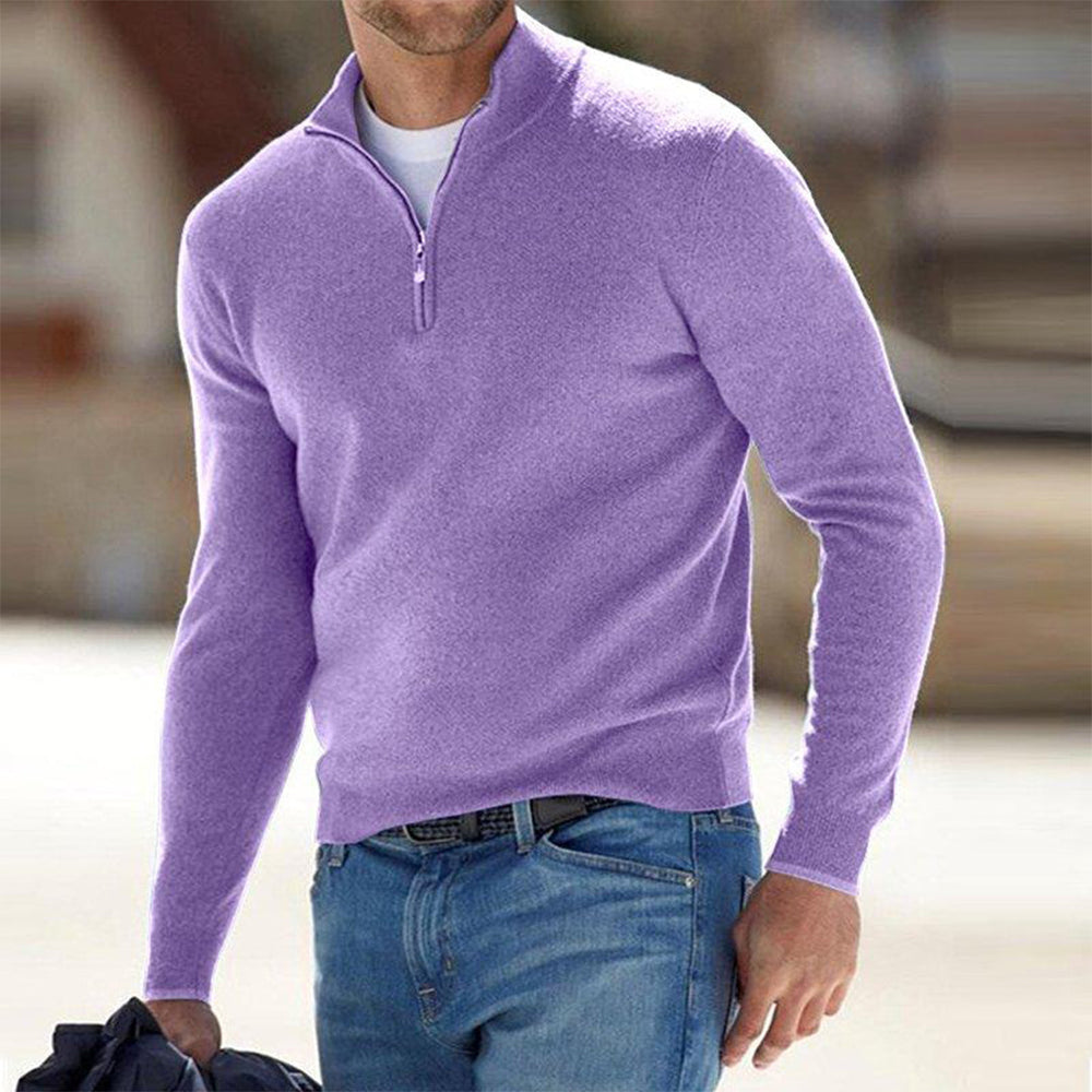 Comfortable Men's Sweater with Zip - Milo