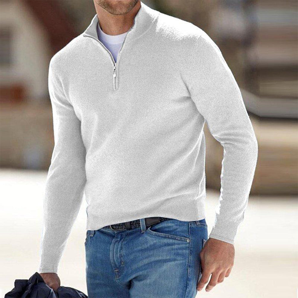 Comfortable Men's Sweater with Zip - Milo