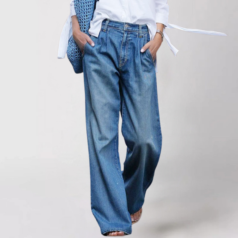 Women's Relaxed Fit Wide-Leg Jeans - Comfortable & Stylish Denim for Everyday Wear