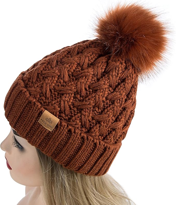 Yvonne Comfortable Winter Pom Beanie - Cozy Knit Hat for Cold Weather Fashion