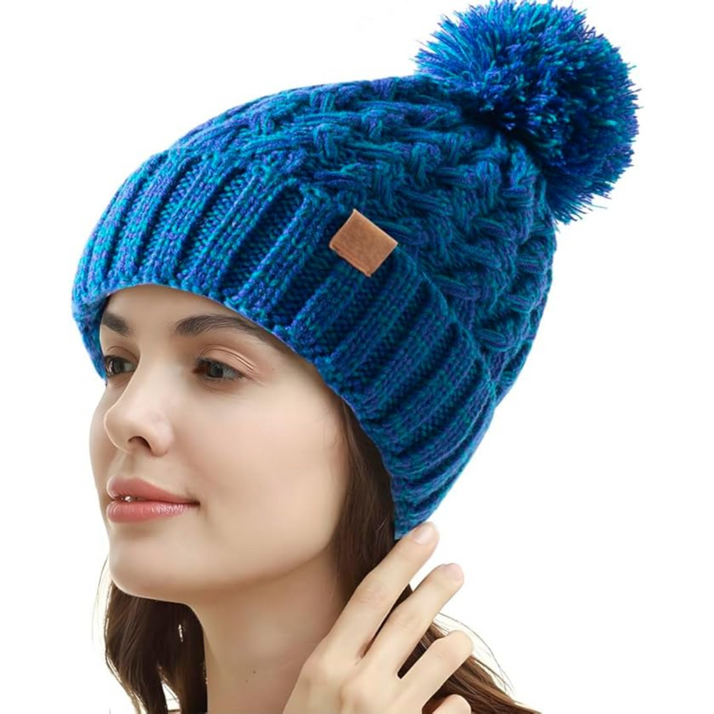 Yvonne Comfortable Winter Pom Beanie - Cozy Knit Hat for Cold Weather Fashion