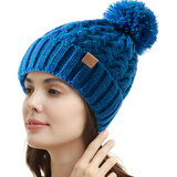 Yvonne Comfortable Winter Pom Beanie - Cozy Knit Hat for Cold Weather Fashion