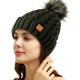 Yvonne Comfortable Winter Pom Beanie - Cozy Knit Hat for Cold Weather Fashion