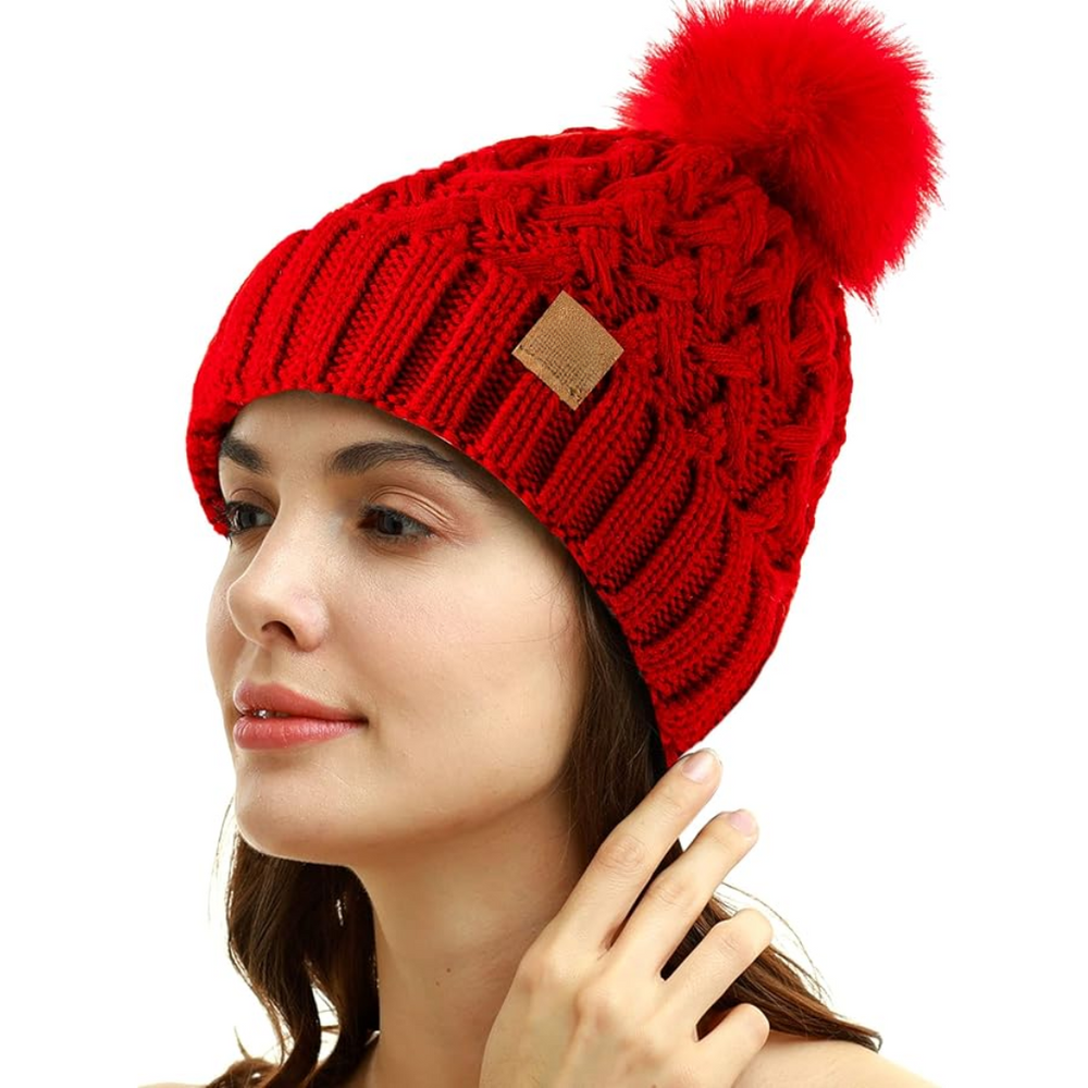 Yvonne Comfortable Winter Pom Beanie - Cozy Knit Hat for Cold Weather Fashion