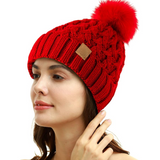 Yvonne Comfortable Winter Pom Beanie - Cozy Knit Hat for Cold Weather Fashion