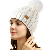 Yvonne Comfortable Winter Pom Beanie - Cozy Knit Hat for Cold Weather Fashion