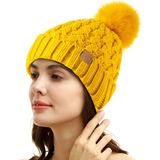 Yvonne Comfortable Winter Pom Beanie - Cozy Knit Hat for Cold Weather Fashion