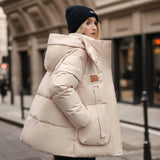 Comfortable Women's Winter Coat with Down Filling - Amelina