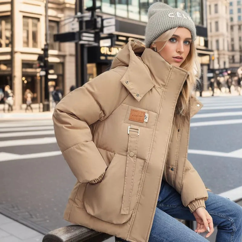 Comfortable Women's Winter Coat with Down Filling - Amelina