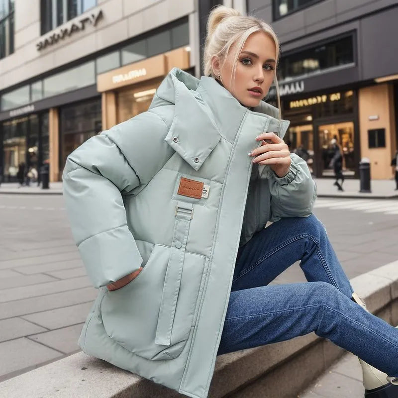 Comfortable Women's Winter Coat with Down Filling - Amelina