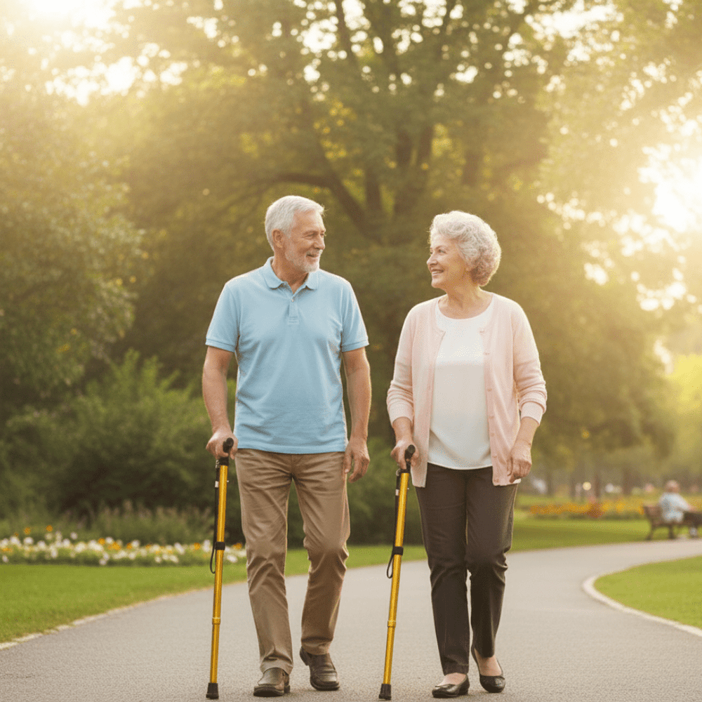 Adjustable Lightweight Aluminum Walking Stick for Seniors - Ergonomic Grip & Slip-Resistant Tip for Enhanced Stability