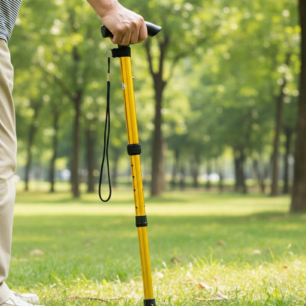 Adjustable Lightweight Aluminum Walking Stick for Seniors - Ergonomic Grip & Slip-Resistant Tip for Enhanced Stability