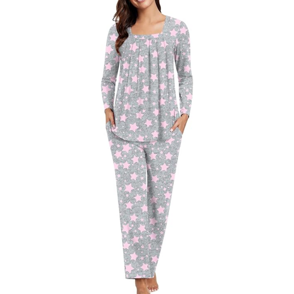 Cozy Laetitia 2-Piece Lounge Pajama Set with Pockets - Perfect for Relaxation