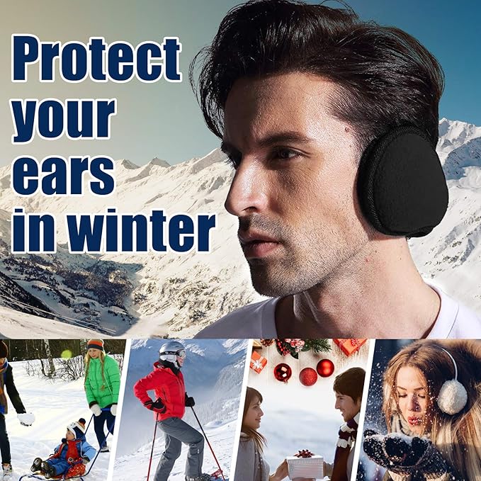 SnugMuffs Comfy Foldable Fleece Ear Covers - Warm, Lightweight, and Portable Ear Protection