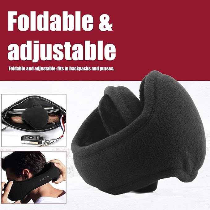 SnugMuffs Comfy Foldable Fleece Ear Covers - Warm, Lightweight, and Portable Ear Protection