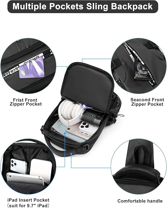 UrbanLite Compact Crossbody Sling Backpack - Lightweight, Stylish & Versatile Travel Bag