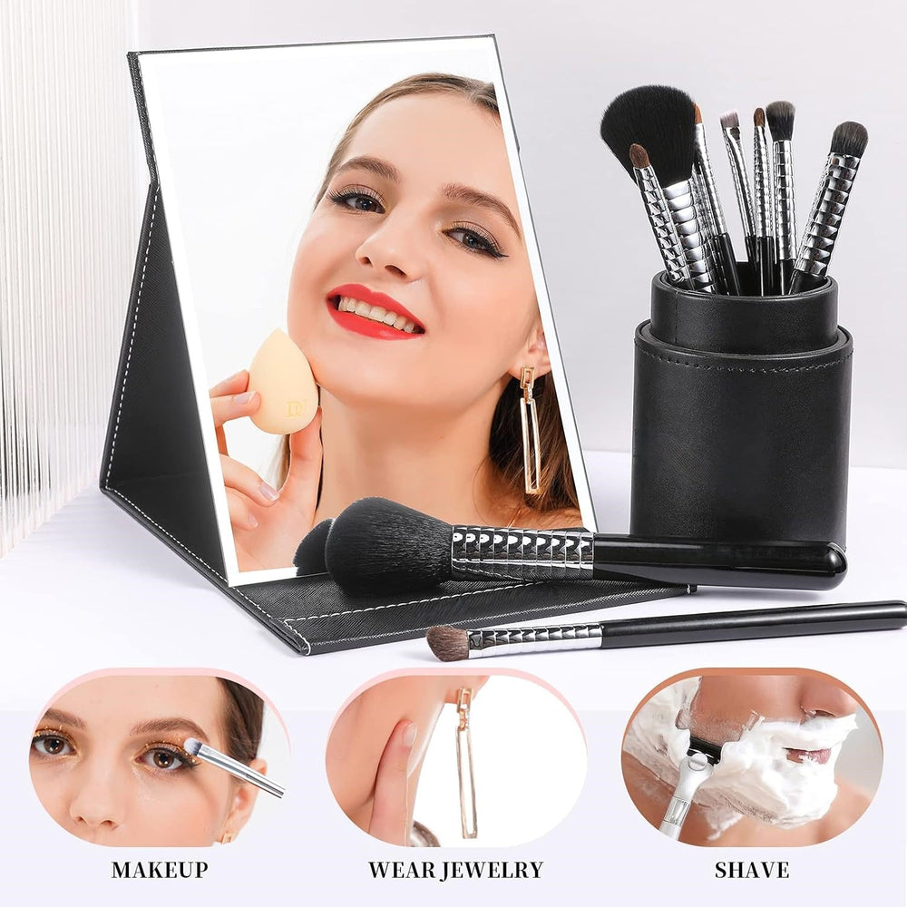 Portable Compact Make-Up Mirror with Adjustable Stand - Perfect for Travel and Vanity Use