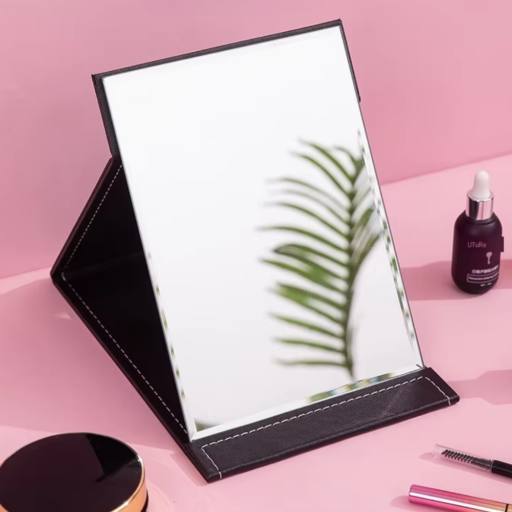 Portable Compact Make-Up Mirror with Adjustable Stand - Perfect for Travel and Vanity Use