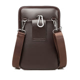 Men's Compact PU Leather Crossbody Bag with Adjustable Strap - Stylish & Versatile Travel Accessory