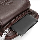 Men's Compact PU Leather Crossbody Bag with Adjustable Strap - Stylish & Versatile Travel Accessory
