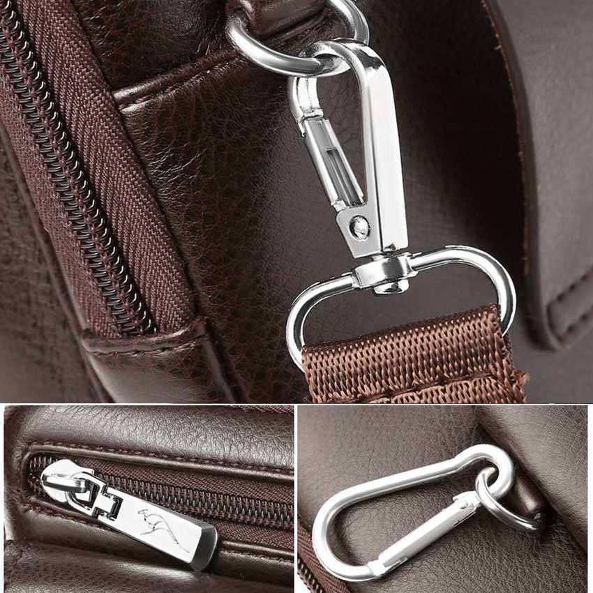 Men's Compact PU Leather Crossbody Bag with Adjustable Strap - Stylish & Versatile Travel Accessory