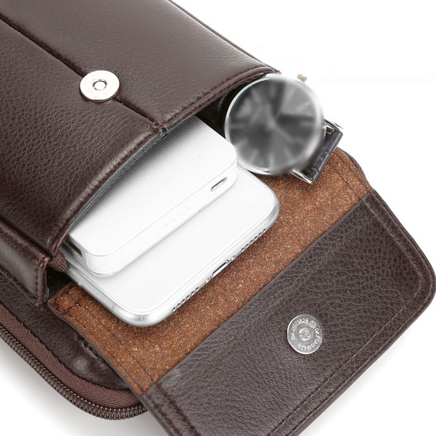 Men's Compact PU Leather Crossbody Bag with Adjustable Strap - Stylish & Versatile Travel Accessory