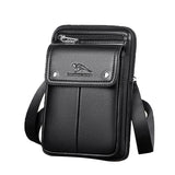Men's Compact PU Leather Crossbody Bag with Adjustable Strap - Stylish & Versatile Travel Accessory
