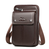 Men's Compact PU Leather Crossbody Bag with Adjustable Strap - Stylish & Versatile Travel Accessory