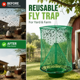 Reusable Wire Cage Fly Trap – Non-Toxic, 40,000 Capacity & Foldable