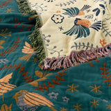 Cooling Throw Blanket Reversible Decorative Layered