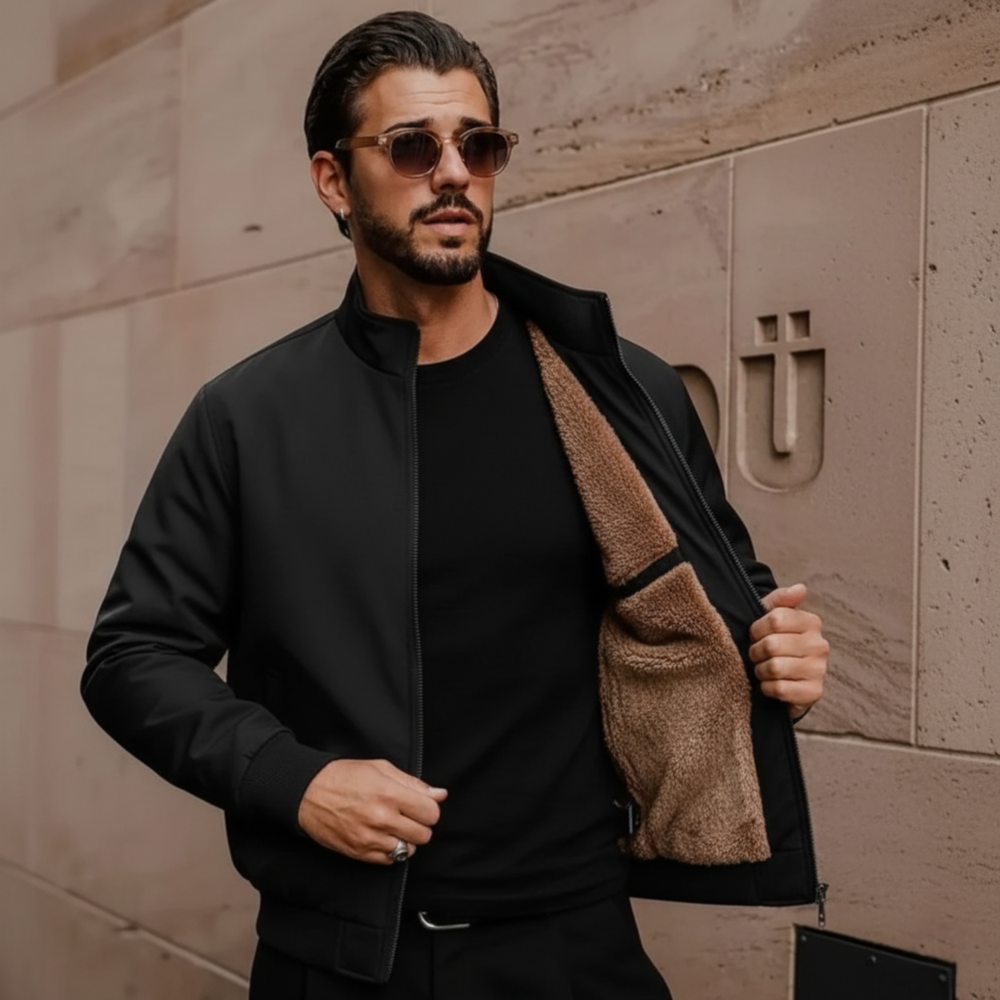 Men's high neck coat, view 1