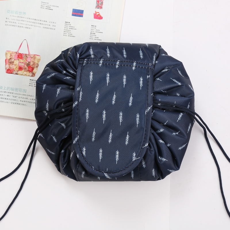 Portable Drawstring Cosmetic & Toiletry Bag - Travel-Friendly Makeup Organizer with Waterproof Lining