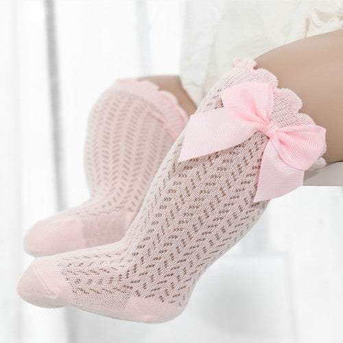 Adorable Cotton Baby Socks with Oversized Bow - Soft, Comfortable, and Stylish for Infants