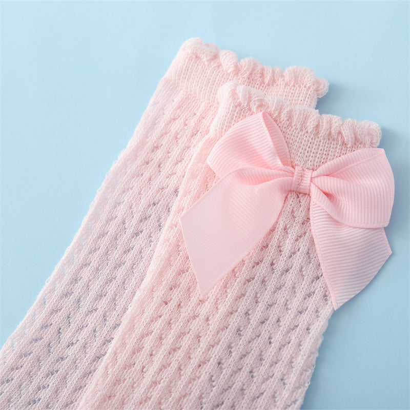 Adorable Cotton Baby Socks with Oversized Bow - Soft, Comfortable, and Stylish for Infants