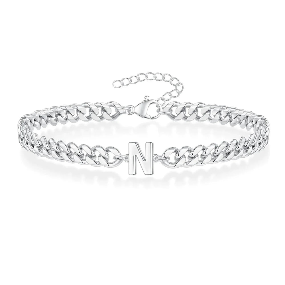 BowLift | Couples Letter Initial Cuban Bracelet