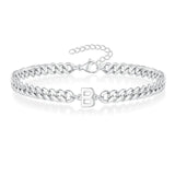 BowLift | Couples Letter Initial Cuban Bracelet