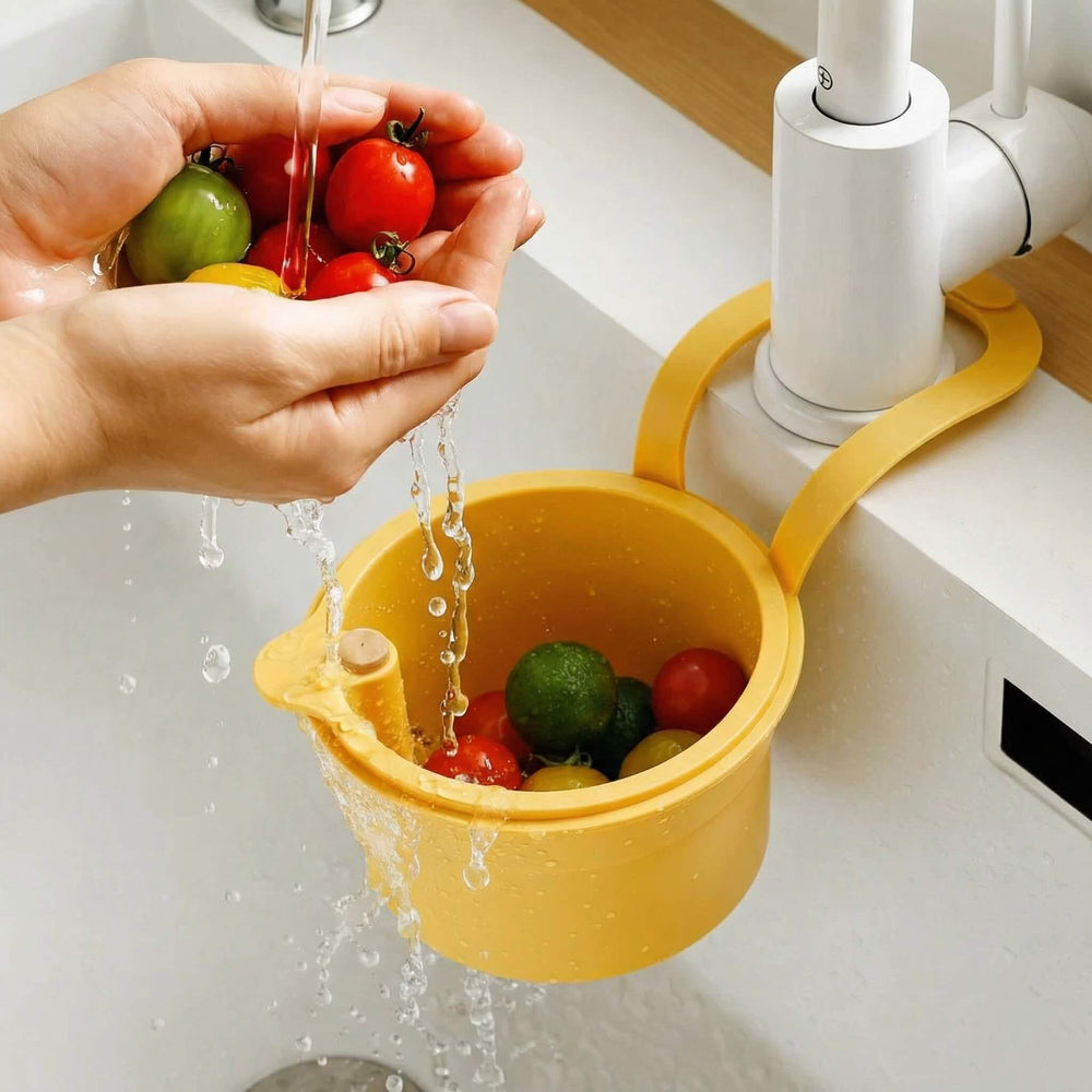 Hanging Sink Drain Basket – Two-Part Filter, One-Click Emptying & BPA-Free PP