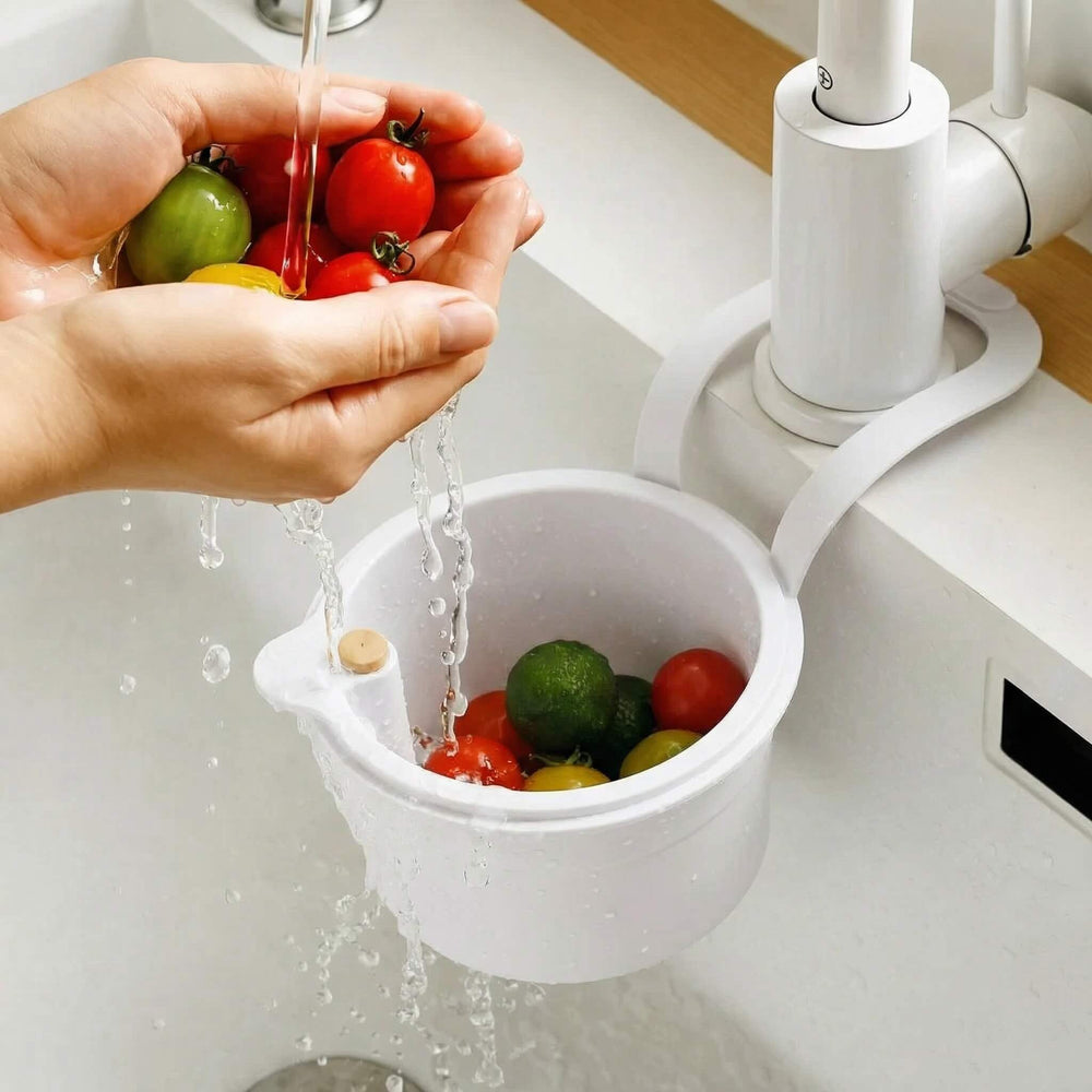 Hanging Sink Drain Basket – Two-Part Filter, One-Click Emptying & BPA-Free PP