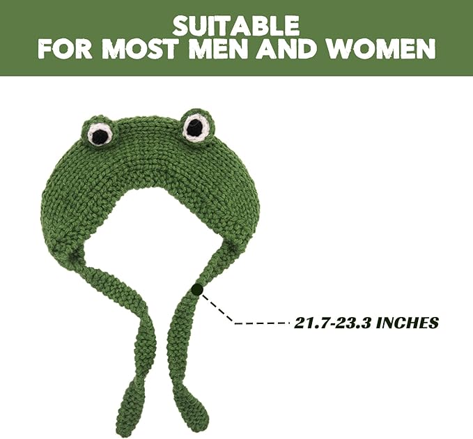 FrogHeat Crocheted Ear-Warming Headband - Cute Frog Design for Cozy Comfort