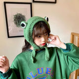FrogHeat Crocheted Ear-Warming Headband - Cute Frog Design for Cozy Comfort