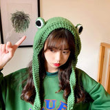 FrogHeat Crocheted Ear-Warming Headband - Cute Frog Design for Cozy Comfort