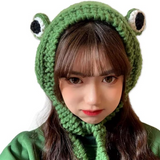 FrogHeat Crocheted Ear-Warming Headband - Cute Frog Design for Cozy Comfort