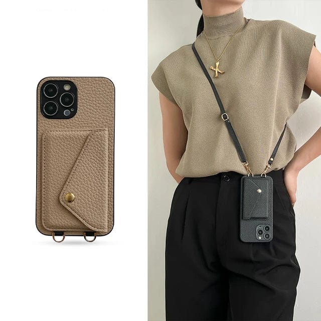 Urban Chic Leather Crossbody Phone Case