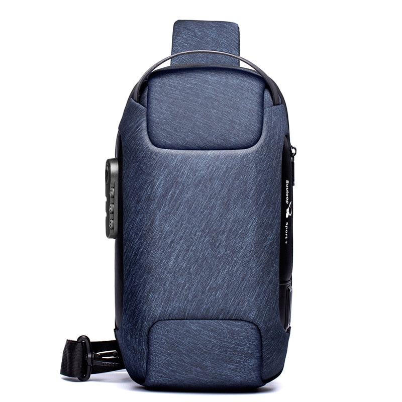 Men's Compact Water-Resistant Anti-Theft Crossbody Bag with USB Charging Port – Perfect for Travel & Daily Use