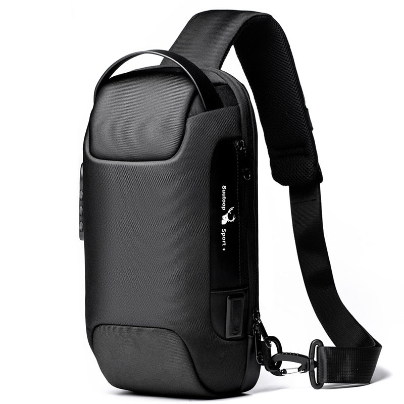 Men's Compact Water-Resistant Anti-Theft Crossbody Bag with USB Charging Port – Perfect for Travel & Daily Use