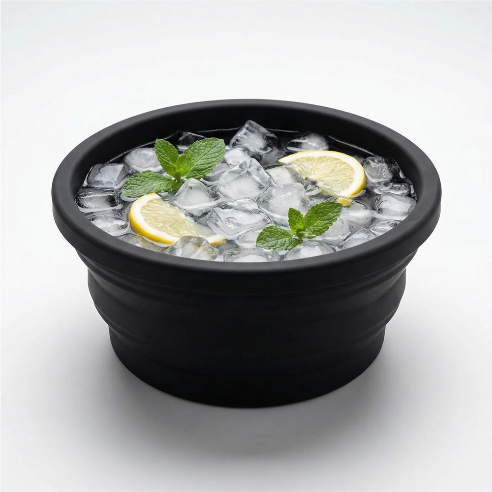 Silicone Ice Cube Tray – Hexagon Design, 26.4cm Diameter & Reusable Black