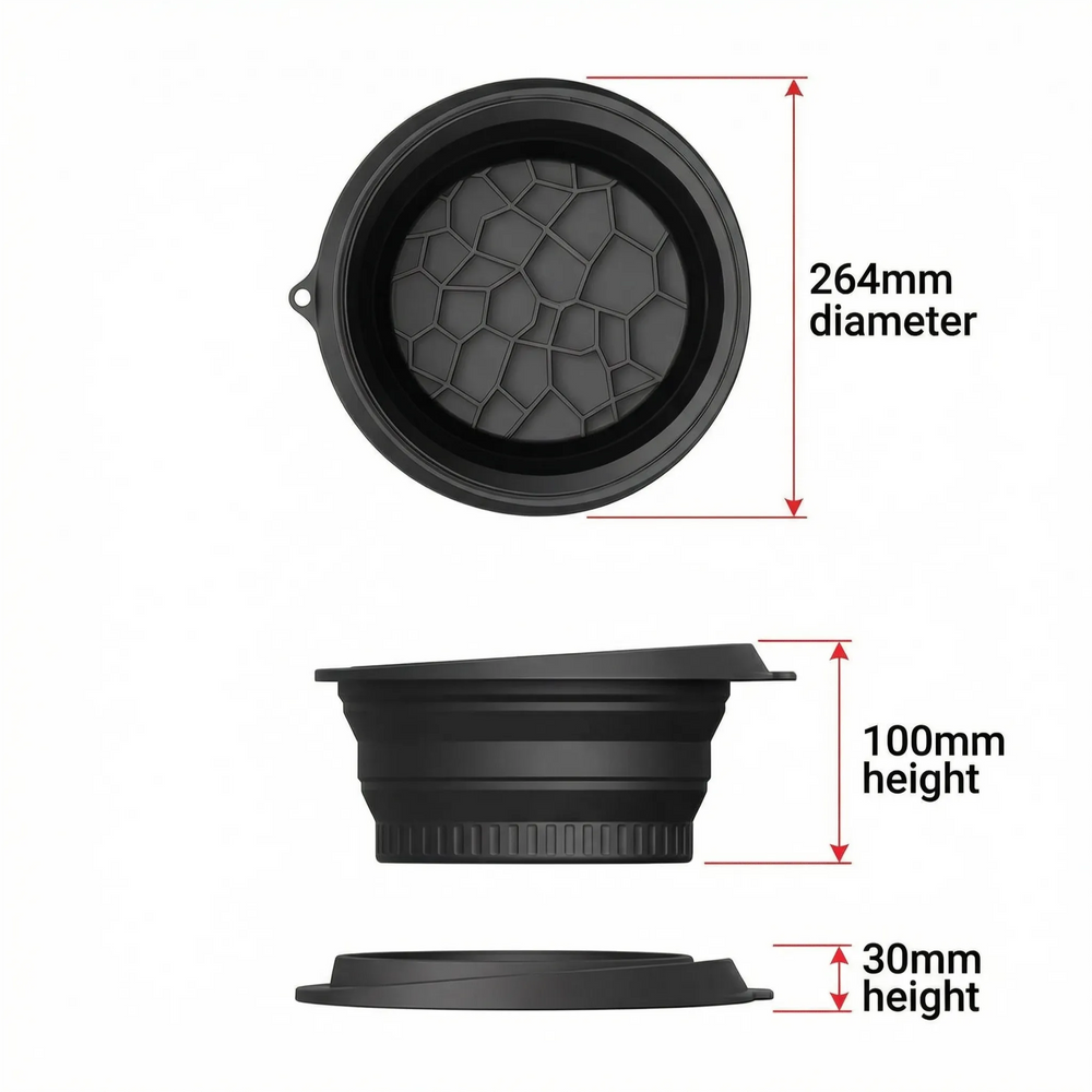 Silicone Ice Cube Tray – Hexagon Design, 26.4cm Diameter & Reusable Black
