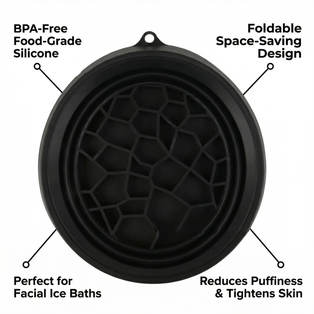 Silicone Ice Cube Tray – Hexagon Design, 26.4cm Diameter & Reusable Black