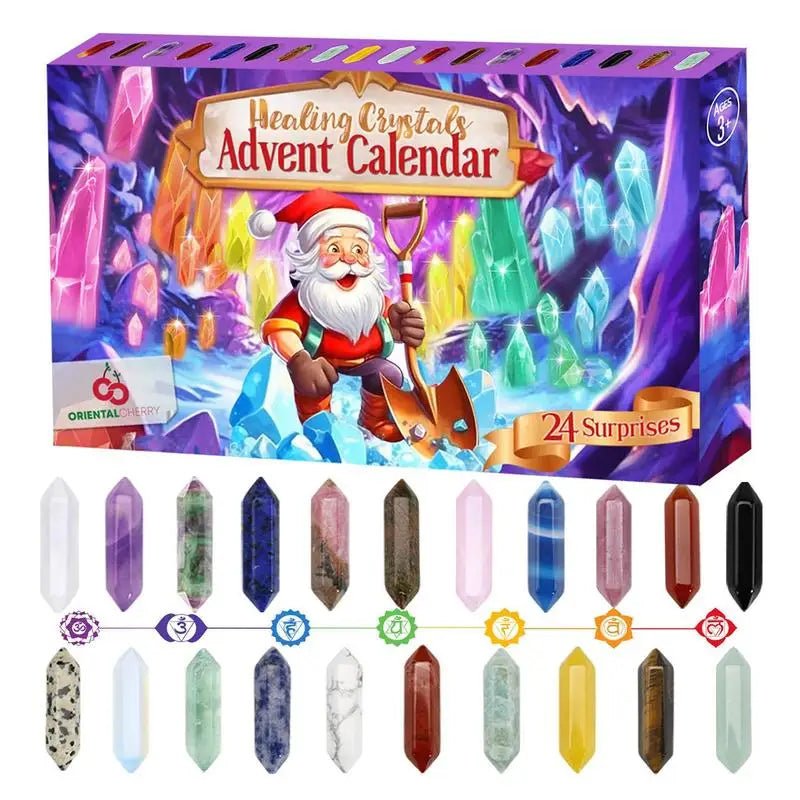 Crystal Advent Calendar – 24 Natural Crystals Countdown Box