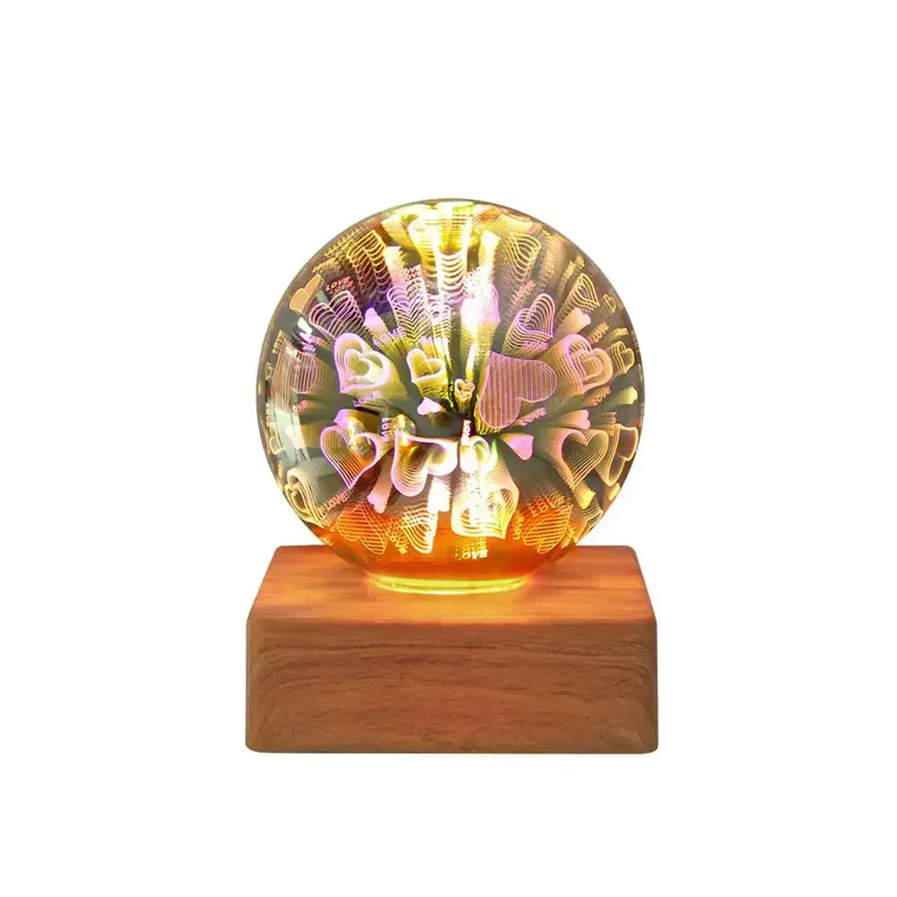 StarburstGlow Crystal Ball Lamp - 3D Firework Effect Night Light for Home Decor